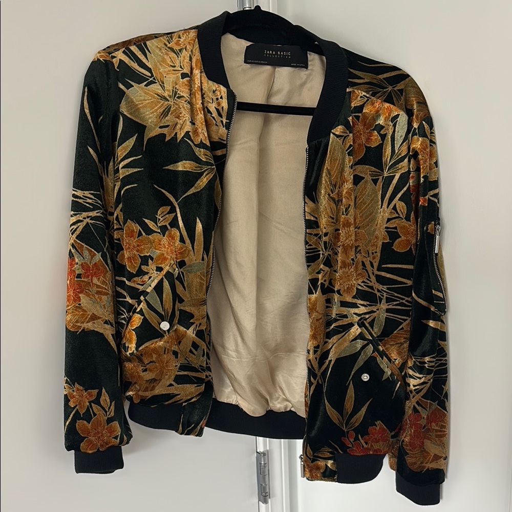 Zara Black Floral Women's Jacket